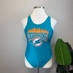 NFL Team Apparel Aqua Miami Dolphins Bodysuit - Size 1X